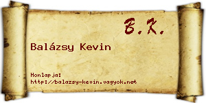 Balázsy Kevin névjegykártya