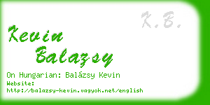 kevin balazsy business card